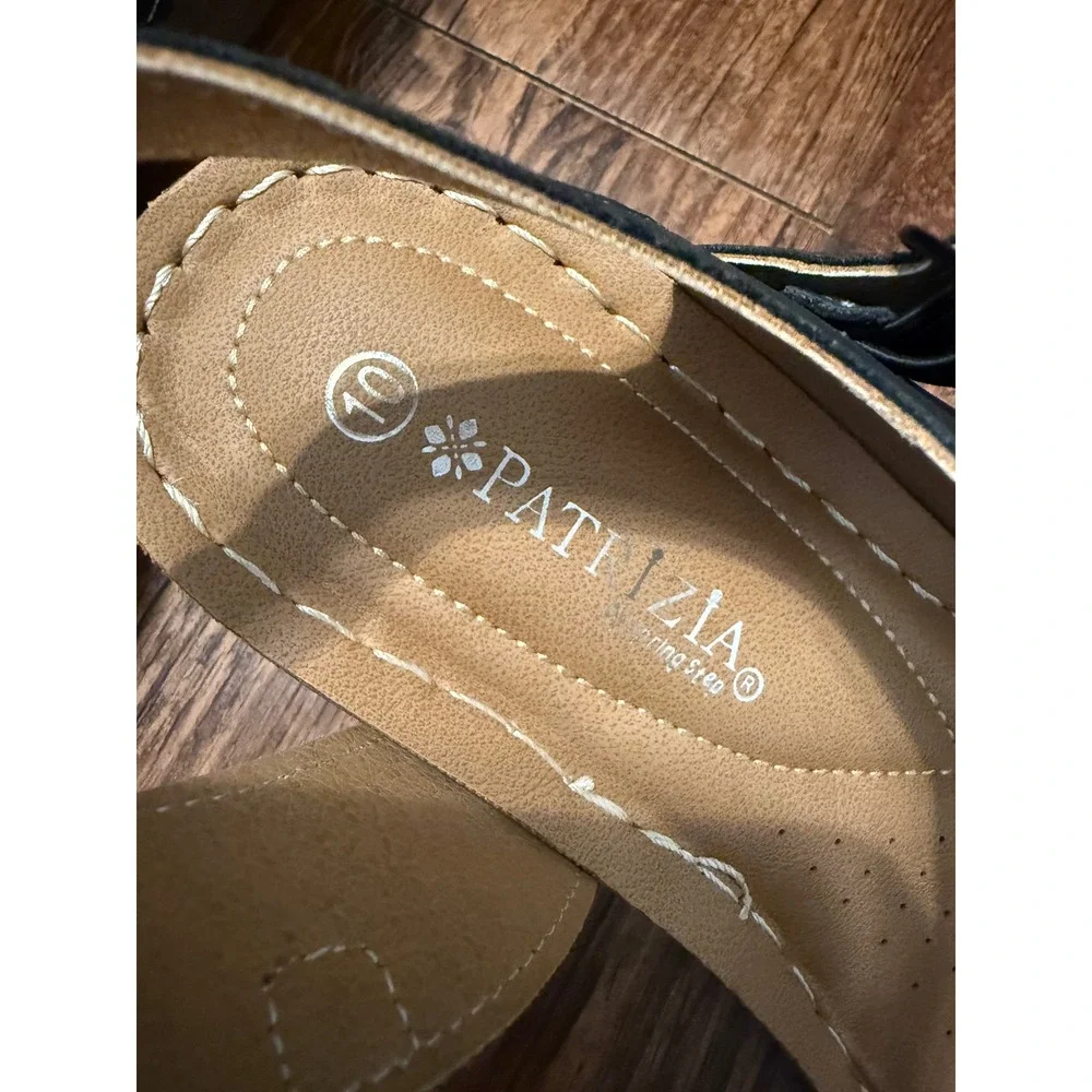 Patrizia by Spring Step Shantay Navy Blue Wedge Slingback Sandals Womens 10